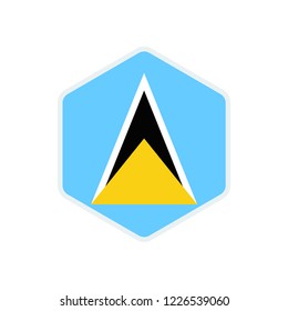 Saint Lucia flag. Saint Lucia hexagon flag.