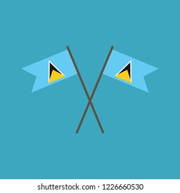 Saint Lucia flag icon in flat design. Independence day or National day holiday concept.