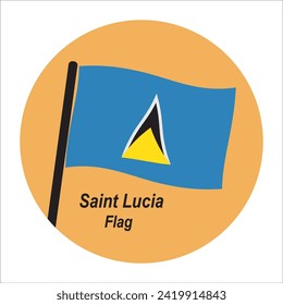 Saint Lucia flag icon vector illustration simple design