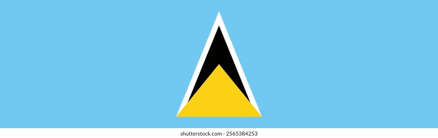 Saint Lucia flag long banner digital vector illustration