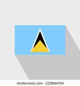 Saint Lucia flag Long Shadow design vector