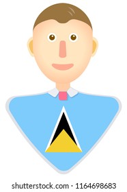 Saint Lucia flag man icon