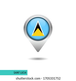 Saint Lucia flag map pin vector design template