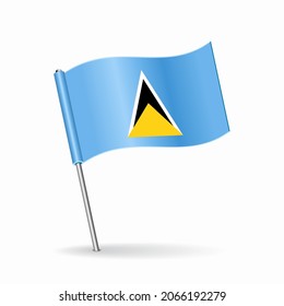 Saint Lucia flag map pointer layout. Vector illustration.