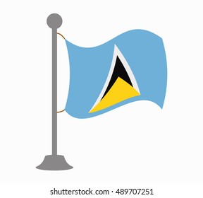 saint lucia flag mast
