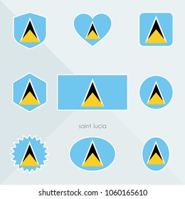 Saint Lucia flag. National flag of Saint Lucia. Saint Lucia vector flag button. Saint Lucia independence day.