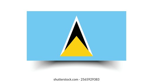 Saint Lucia flag official size and color standards vector illustration