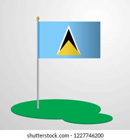 Saint Lucia Flag Pole
