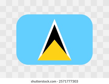 Saint Lucia flag - rounded rectangle colorful flag representing a country cultural identity and heritage. The essence of national pride and unity. Vector flag on transparent background.