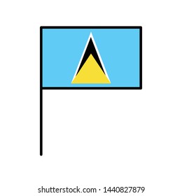 Saint Lucia flag. Simple vector Saint Lucia flag