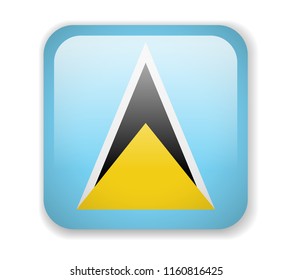 Saint Lucia Flag. Square bright Icon. Vector Illustration