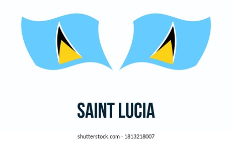 Symbole d'état du drapeau de Sainte-Lucie isolé sur fond national. Carte de voeux Fête nationale de l'indépendance de la république de Sainte-Lucie. Bannière d'illustration avec drapeau d'état réaliste.