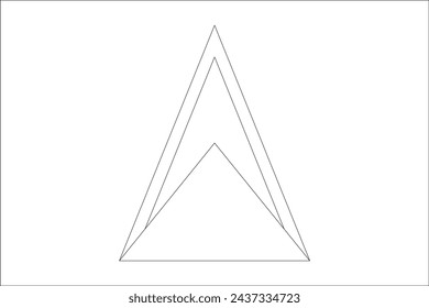 Saint Lucia flag - thin black vector outline wireframe isolated on white background. Ready for colouring.