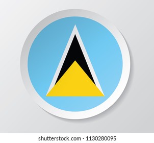 saint lucia flag vector circle round shape