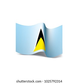 Saint Lucia flag, vector illustration on a white background