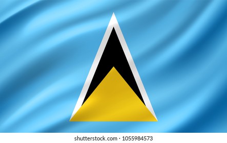 Saint Lucia Flag in Vector Illustration