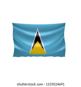 Saint Lucia flag, vector illustration on a white background