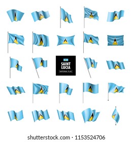 Saint Lucia flag, vector illustration on a white background