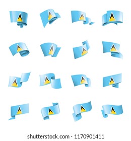 Saint Lucia flag, vector illustration on a white background