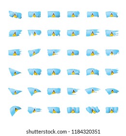 Saint Lucia flag, vector illustration on a white background.