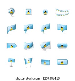 Saint Lucia flag, vector illustration on a white background