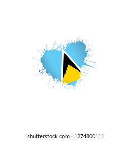 Saint Lucia flag, vector illustration on a white background