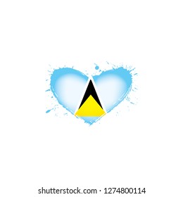 Saint Lucia flag, vector illustration on a white background