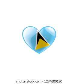 Saint Lucia flag, vector illustration on a white background