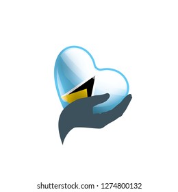 Saint Lucia flag, vector illustration on a white background