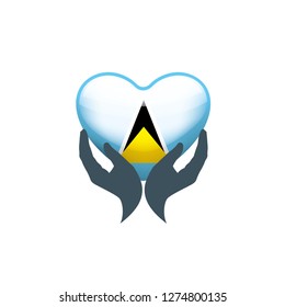 Saint Lucia flag, vector illustration on a white background