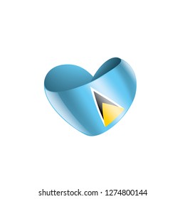 Saint Lucia flag, vector illustration on a white background