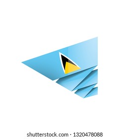Saint Lucia flag, vector illustration on a white background