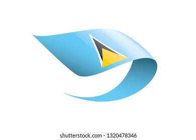 Saint Lucia flag, vector illustration on a white background