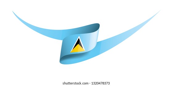Saint Lucia flag, vector illustration on a white background