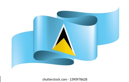 Saint Lucia flag, vector illustration on a white background
