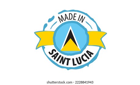 Saint-Lucia-Flagge, Vektorgrafik auf weißem Hintergrund