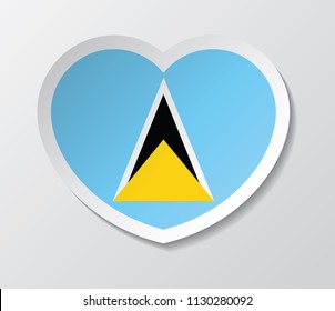 saint lucia flag vector love heart shape