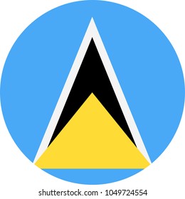 Saint Lucia Flag Vector Round Flat Icon - Illustration