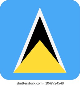 Saint Lucia Flag Vector Square Flat Icon - Illustration