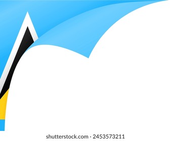 Onda de la bandera de Santa Lucía aislada en png o Ilustración vectorial de fondo transparente.