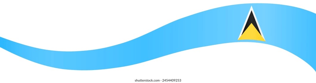 Saint Lucia flag wave isolated on png or transparent background vector illustration.