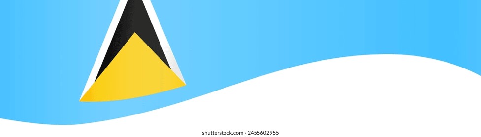 Saint Lucia Flagge Welle isoliert auf PNG oder transparenten Hintergrund Vektorillustration.