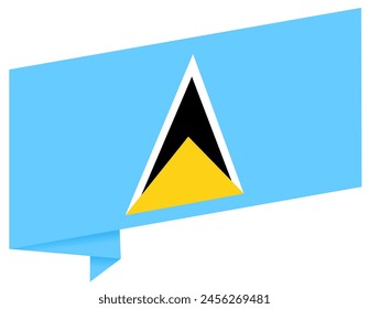 Saint Lucia flag wave isolated on png or transparent background vector illustration.