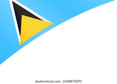 Saint Lucia flag wave isolated on png or transparent background vector illustration.