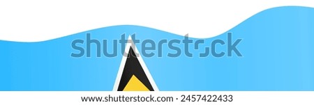 Saint Lucia flag wave isolated on png or transparent background vector illustration.