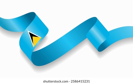 Saint Lucia flag wavy abstract background. Vector illustration.