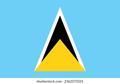 Saint lucia flag, world flag icon, official national flag, official country signs, countries flag banners