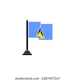 Saint lucia flags icon set, Saint lucia independence day icon set vector sign symbol