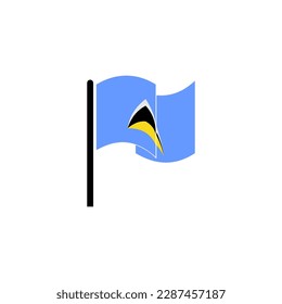 Saint lucia flags icon set, Saint lucia independence day icon set vector sign symbol