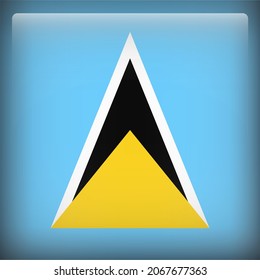 Saint Lucia Glossy 3D Square Country Flag Icon